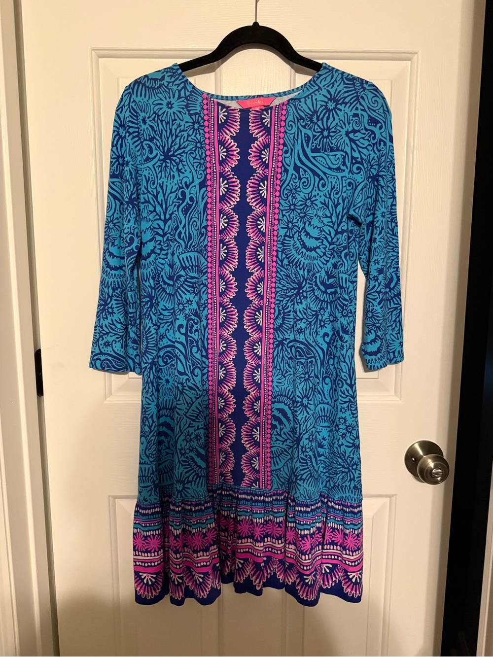 Lilly Pulitzer Ophelia Swing Dress in Bermuda Blue Ocean Motion - Medium